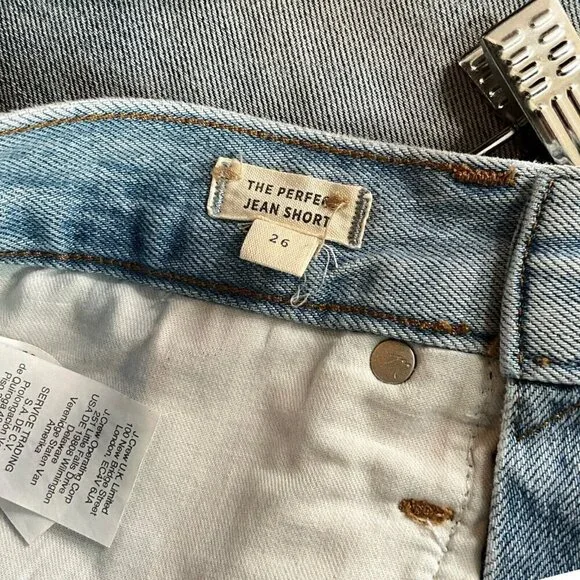 Madewell Women's 26 The Perfect Jean Shorts Light Blue Cut Off Pockets Casual - Picture 10 of 11